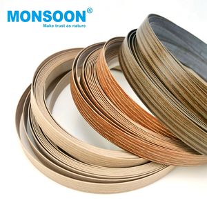 MONSOON Environmentally Friendly <b>PVC</b> <b>Edge</b> Banding 0.3-3mm Wood Grain/Solid Color Water Resistant Flexible <b>Edge</b> <b>Trim</b> for Cabinet - Product Image 1