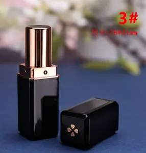 High Quality 3.8g Refill Mini Empty Lipstick Tubes Customized Black Color Lipstick Tube Packaging