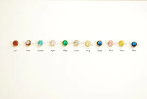 Conector de Joyería Vintage para Pulsera y Collar Permanente con Piedra de Nacimiento de Circonita, Relleno de Oro de 14K, Engaste de Bisel, Dijes que No se Deslustran - Product Image 6