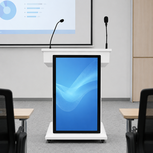 Podio Multimedia Personalizable con Pantalla Frontal de 43 Pulgadas, Atril Digital con Pantalla Táctil Opcional, Uso en Interiores, Altura Motorizada - Product Image 1