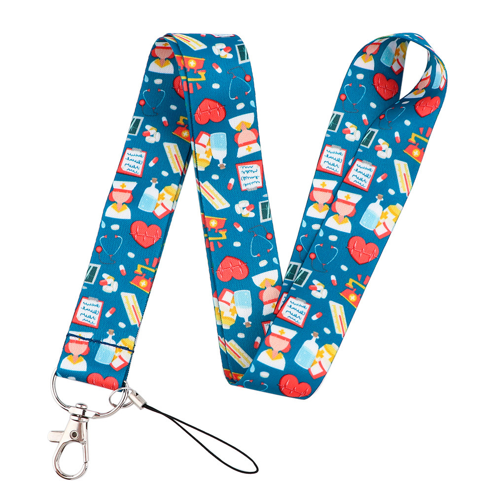 Hot Sale Doctors Nurses Stain Lanyards ID Card Hanging Neck Lanyard Wholesale Custom Logo Virus Design Lanyards Accessories Gift Image 4