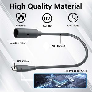 Starlink Mini Type C to <strong>DC</strong> Adapter Waterproof Power Cable Replacement Accessories Compatible with 65W Charger Power Converter - Product Image 2