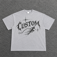 T-shirt ample et épais personnalisé gris clair vintage 100% coton 250 GSM délavé à l'acide – Fabricant