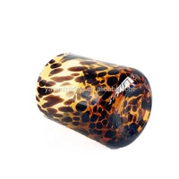 Bougies originales à imprimé léopard, bocaux en verre 12oz, modèle en forme de tortue, ambre,