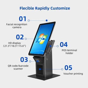 Restaurant Self Ordering Payment Kiosks <b>With</b> 80 mm <b>Printer</b> QR <b>Scanner</b> Tabletop Kiosk Touchscreen POS Holder Self Checkout Kiosk - Product Image 3