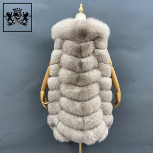 Janefur High Quality Ladies Real Fox Fur Vest <strong>Girls</strong> Winter <strong>Long</strong> Style Natural Fur <strong>Gilet</strong> - Product Image 2