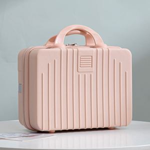 14-Inch Women's Cosmetic <b>Case</b> Zipper Closure Large Capacity ABS Mini <b>Travel</b> Bag 16-Inch Men's Hand Luggage Box Password Storage - Product Image 1