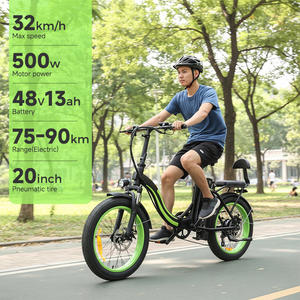 Bicicleta Eléctrica Plegable de 20 Pulgadas con Llantas Gruesas, Bicicleta Urbana con Batería de 13ah y Motor en el Buje Trasero - Product Image 2