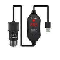 Mini chauffe-eau pour aquarium, chauffe-eau pour aquarium de poissons, thermostat submersible, chauffe-eau 18-34 ° Température réglable, charge USB