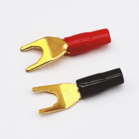 Connecteurs fourche en cuivre pur en caoutchouc souple, bornes de haut-parleur en Y, fiches banane en U MG