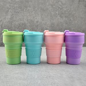 Mug de voyage en silicone rétractable et pliable de 350 ml pour activités de plein air – Vaisselle en silicone pratique pour la vente en gros - Product Image 1
