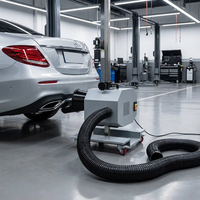 Chariot d'extraction d'air silencieux semi-automatique professionnel CE ISO avec ventilateur de 0,55 kW pour concessionnaires automobiles modernes 4S
