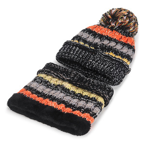 Winter Knitted Hat Scarf Mask Set Women Windproof Warm Neck Protector Cycling Outdoor Wear Fleece Lined Woolen Hat Adult Female - Product Image 5