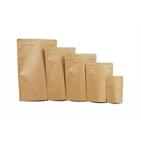Sacs auto-debout compostables en papier Kraft laminé, sacs imprimés numériques à fermeture éclair refermable
