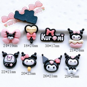 Accessoires de bijoux en résine Kuromi Sanrio, décoration DIY pour coque de téléphone, style frais et doux, breloque en plastique nœud, sucette et gâteau - Product Image 2