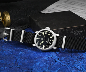 <span class=keywords><strong>San</strong></span> <span class=keywords><strong>Martin</strong></span> นาฬิกาผู้ชายขนาด40มม., นาฬิกากลไกอัตโนมัติทำจากลูกปัดสไตล์นักบินเรียบง่ายกันน้ำ C3 10Bar SN0143เรืองแสง - Product Image 5