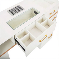 Bureau de manucure professionnel multifonctionnel moderne, table à ongles avec 3 tiroirs pour salon, utilisation en salon de beauté ou à domicile