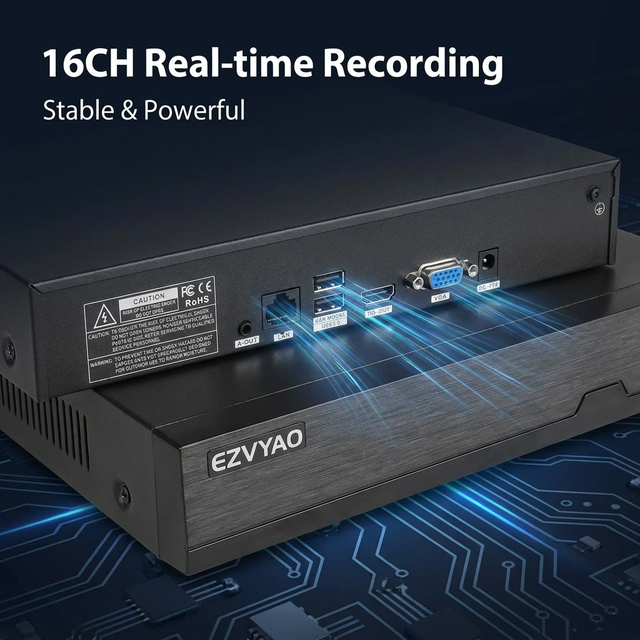 Professional 16 Channel 4K NVR H.265+ Support for 1 HDD Security Recorder Network Video Management System IP Camera RTS EZVYAO