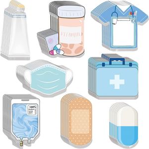 Cartoon Blue Medical Theme Sticky Notes Creative Memo <b>Pad</b> Personalized DIY Planner Stickers Reusable Magnetic Stationery Office - Product Image 1