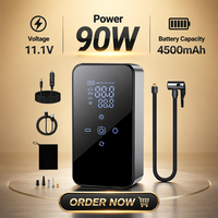 Dispositif de gonflage de pneus de voiture électrique portable, gonflage rapide, arrêt automatique, affichage numérique avec lumière LED