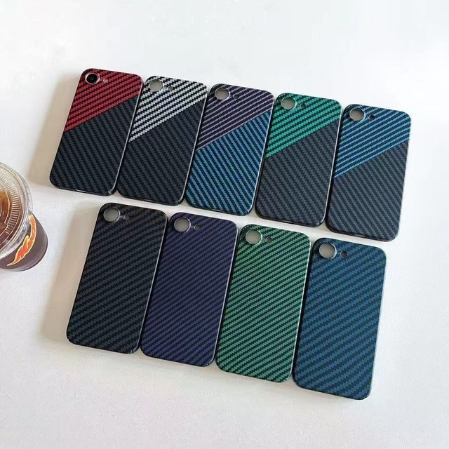 Luxury Carbon Fibre Mobile Phone Back Cover for iPhone Samsung Xiaomi Huawei PC Hard Back Lens protection Phone Cover case