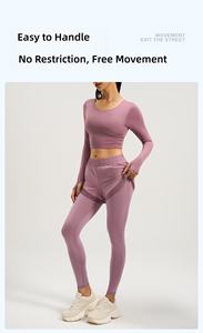 Leggings de sport 2-en-1 pour femmes avec poche, pantalon d'entraînement effet seconde peau, taille haute, effet push-up pour le yoga - Product Image 5