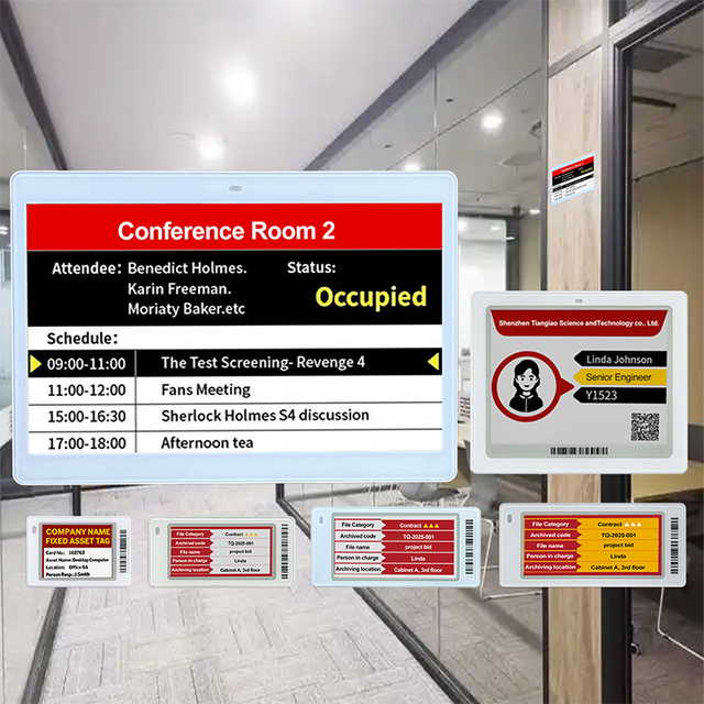 Smart Office Conference Nameplate Esl NFC E-Ink Display Digital Poster 4-Color Epaper Screen Bluetooth Electronic Work Badge