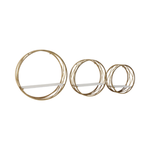 Mensola circolare da parete in metallo, organizer rotondo da appendere per soggiorno o camera da letto, decorativa in ferro - Product Image 2