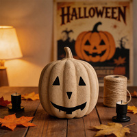 Citrouille en pulpe de papier réutilisable et écologique pour décoration d'Halloween, avec logo personnalisé et expressions variées, pour l'intérieur