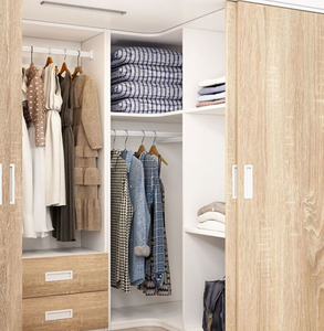 <span class=keywords><strong>Letto</strong></span> a Castello in Legno Grigio a Grandezza Naturale con Armadio e Cassetti, Design Moderno Ecologico, Comodo e Resistente per Appartamenti - Product Image 4
