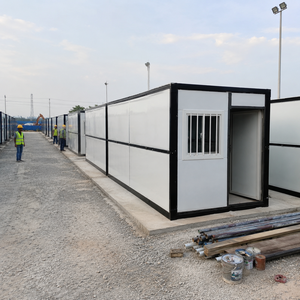 Maison conteneur pliable avec structure en acier pour le soutien de la construction, construction résistante aux intempéries, maison modulaire - Product Image 1
