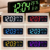 Jam Dinding Digital dengan Remote Control, Sensor Cahaya, Alarm Tidur, Kalender, Radio, Operasi Senyap, Harga Pabrik