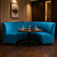 Maßgefertigte Gebogene Restaurant-Sitzbank Gepolsterte Halbrunde Lounge-Sitzgelegenheit Modulares Ecksofa