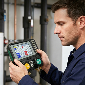 Manómetro <span class=keywords><strong>Digital</strong></span> de 4 Vías con 2 Sondas de Temperatura <span class=keywords><strong>para</strong></span> 112 Refrigerantes, Aleación de Aluminio, HVAC, Aire Acondicionado, Refrigeración, Presión, Vacío y Detección de Fugas - Product Image 4
