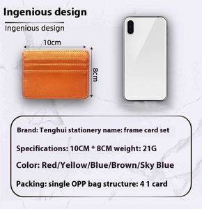 Factory Wholesale <b>Id</b> Custom Logo Credit Leather Mini Business Card <b>Holder</b> - Product Image 3