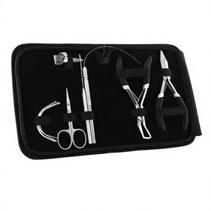 Kit de herramientas de extensión de cabello, alicates de prensado para quitar microcuentas, herramienta de corte de hilo de dedo, agujas tipo C - Product Image 1