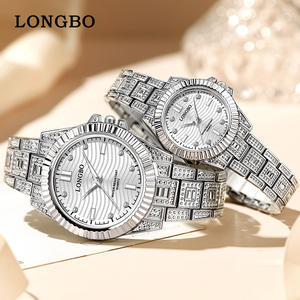 นาฬิกาควอตซ์ <span class=keywords><strong>LONGBO</strong></span> 83611 กันน้ำ 3ATM เรืองแสง สายสแตนเลส ปฏิทิน ประดับเพชรเต็มหน้าปัด ดีไซน์หรูหรา สีทอง สีเงิน - Product Image 1