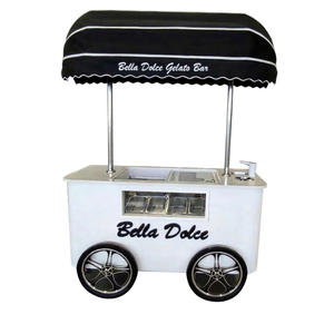 Chariot alimentaire électrique en acier inoxydable avec friteuse, table de préparation, congélateur, mélangeur, station à desserts - Remorque alimentaire mobile - Product Image 1