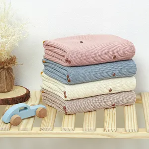 2023 Needleball Knitted Blanket 70*90 Small Size For Newborns 100% Cotton blanket