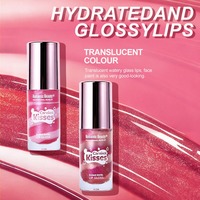 Gloss à lèvres qui adhère facilement aux lèvres, couleur longue tenue qui ne colle pas au gobelet, rouge à lèvres à paillettes fines pour le maquillage.