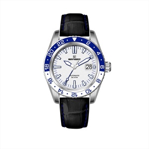Made Your Japanese Movement 8215 Italian Genuine Leather Strap Waterproof Luminous Silver Blue Dial Automatic Watch <b>Date</b> Watch - Product Image 5