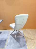 Ensemble de 2 fauteuils d'appoint pivotants de luxe moderne avec accoudoirs, en tissu velours et base métallique, pour la maison, le bureau, la salle à manger, l'appartement, la cave à vin, le parc