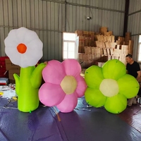 Fête de mariage de fleurs géantes personnalisées avec décoration de scène de lanterne à diode lumineuse