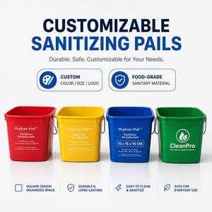 Multicolor <b>Mini</b> Commercial 2L Eco-Friendly PP Plastic Pail Stainless Steel Handle Detergent Sanitizing Bucket 2 <b>Scales</b> Custom - Product Image 3