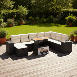 Garden <b>Sofa</b> <b>Set</b> Outdoor Rattan Furniture With Cushions Contemporary Design For Patio Or Yard - Product Image 2