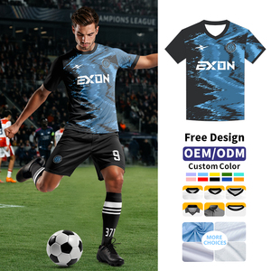 Maillot de football personnalisé EXON Elite Grade avec écusson <span class=keywords><strong>3D</strong></span>, polyester antibactérien 180g <span class=keywords><strong>Pro</strong></span> Match, maillot de football par sublimation en gros - Product Image 1