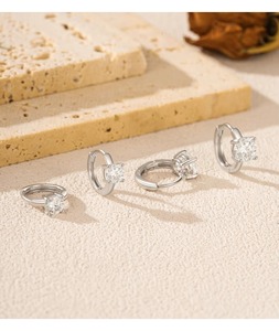 S925 Sterling Silver 2CT/1CT Fashion Exquisite Round D Color Moissanite Hoop <b>Earrings</b> for Women <b>Fine</b> Jewelry Accessories - Product Image 6