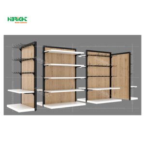 Đen sang trọng slatwall Rack hiển thị Kệ siêu thị với móc hiển thị - Product Image 6