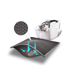 Tapis pour animaux de compagnie en EVA double couche ultra-résistant avec filtre à litière en fibres, accessoires pour chats axés sur les voyages - Product Image 1