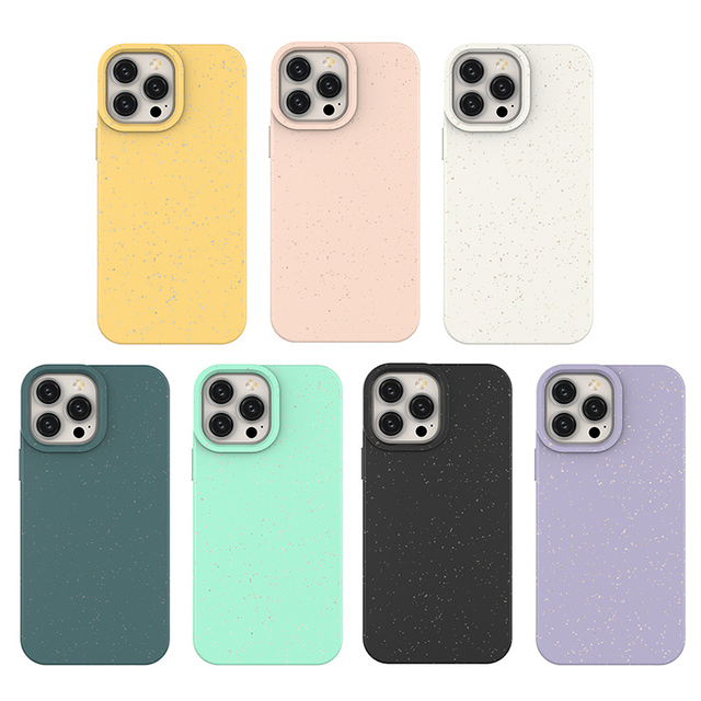 Biodegradable Phone Case 100% Recycled Pla Custom Eco Friendly Mobile Cases Wheat Straw for IPhone 13 14 15 Pro Max